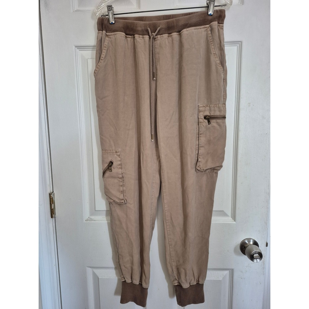 Young Fabulous & Broke Tan Khaki Cargo Joggers Utility Pants Small